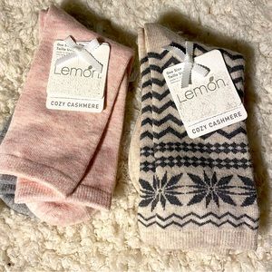 LEMON CASHMERE BLEND ANKLE SOCK SETS